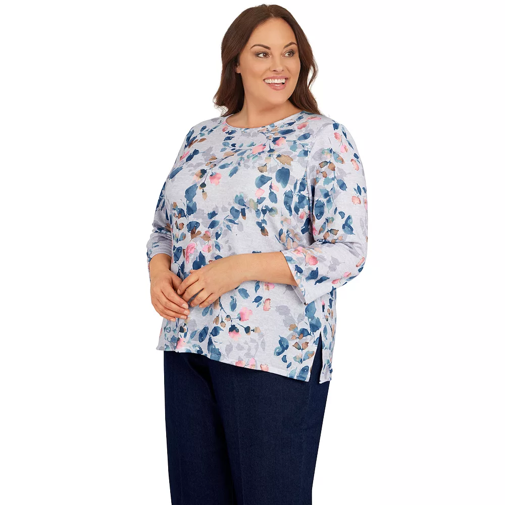 Plus Size Alfred Dunner Shenedoah Valley Leaf Print Top 3 Plus Size Alfred Dunner Shenedoah Valley Leaf Print Top - Image 3