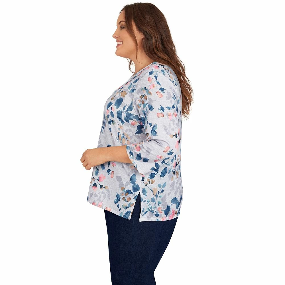 Plus Size Alfred Dunner Shenedoah Valley Leaf Print Top 4 Plus Size Alfred Dunner Shenedoah Valley Leaf Print Top - Image 4