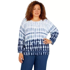 Plus Size Alfred Dunner Shenandoah Valley Ombre Tie Dye Sweater