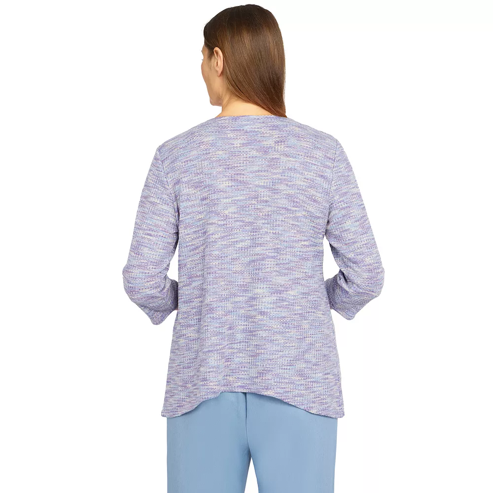 Plus Size Alfred Dunner Victoria Falls Space Dye Textured Top 2 Plus Size Alfred Dunner Victoria Falls Space Dye Textured Top - Image 2