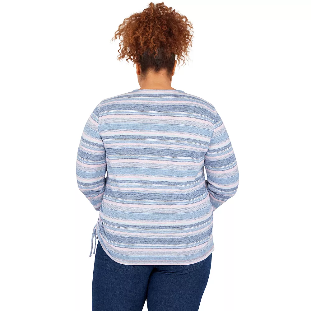 Plus Size Alfred Dunner Shenandoah Valley Striped Print Top 2 Plus Size Alfred Dunner Shenandoah Valley Striped Print Top - Image 2