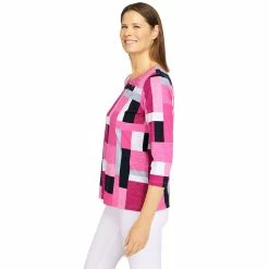 Petite Alfred Dunner Theater District Colorblock Print Top -Alfred Dunner Shop 5960592 ALT3