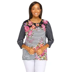 Petite Alfred Dunner Theater District Contrast Knit Top