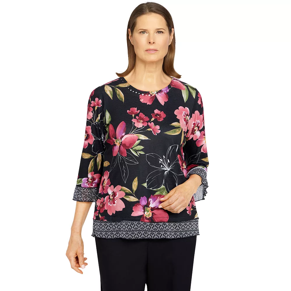 Petite Alfred Dunner Theater District Mixed Print Top 1 Petite Alfred Dunner Theater District Mixed Print Top