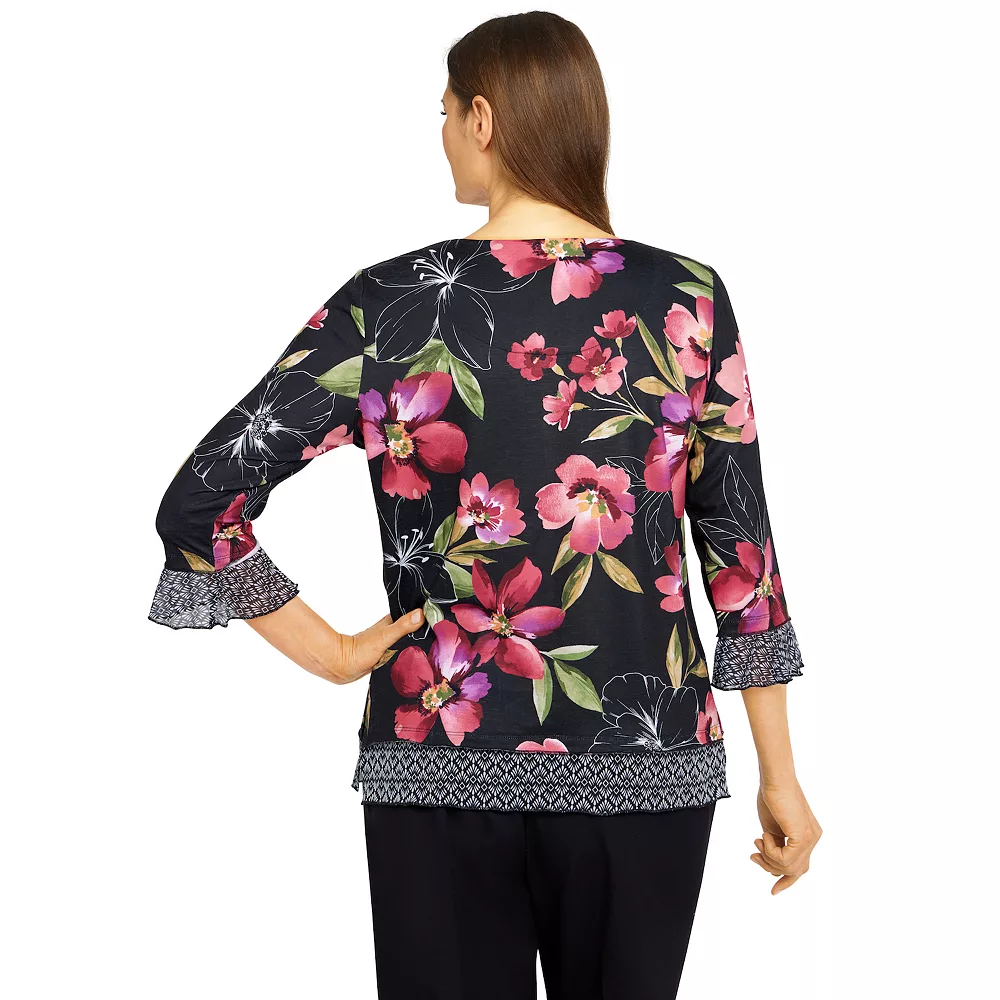 Petite Alfred Dunner Theater District Mixed Print Top 2 Petite Alfred Dunner Theater District Mixed Print Top - Image 2