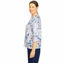 Petite Alfred Dunner Shenandoah Valley Leaf Print Top -Alfred Dunner Shop 5960604 ALT3