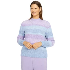 Petite Alfred Dunner Victoria Falls Stripe Chenille Sweater