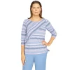 Petite Alfred Dunner Shenandoah Valley Fine-Line Stripe Print Top