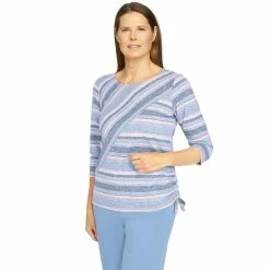 Petite Alfred Dunner Shenandoah Valley Fine-Line Stripe Print Top -Alfred Dunner Shop 5960629 ALT2