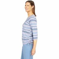 Petite Alfred Dunner Shenandoah Valley Fine-Line Stripe Print Top -Alfred Dunner Shop 5960629 ALT3