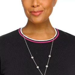 Petite Alfred Dunner Theater District Spliced Stripe Sweater -Alfred Dunner Shop 5960631 ALT4