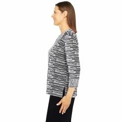 Petite Alfred Dunner Theater District Texture Top -Alfred Dunner Shop 5960632 ALT3