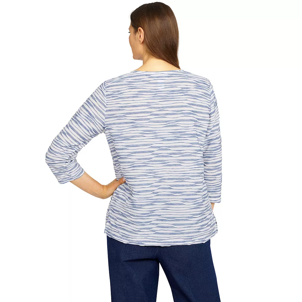 Petite Alfred Dunner Shenandoah Valley Texture Print Top 2 Petite Alfred Dunner Shenandoah Valley Texture Print Top - Image 2