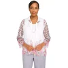 Plus Size Alfred Dunner Soft Spoken Floral Border Two-For-One Shirt