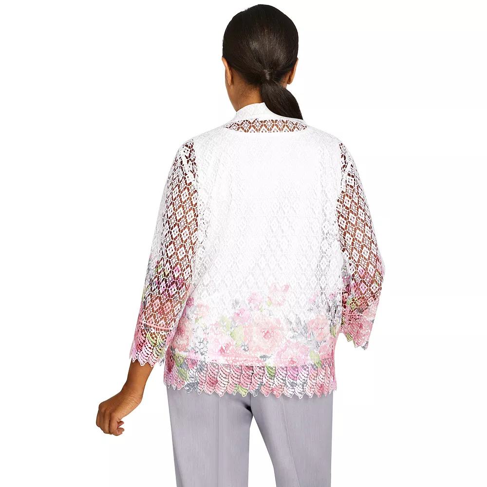 Plus Size Alfred Dunner Soft Spoken Floral Border Two-For-One Shirt 2 Plus Size Alfred Dunner Soft Spoken Floral Border Two-For-One Shirt - Image 2