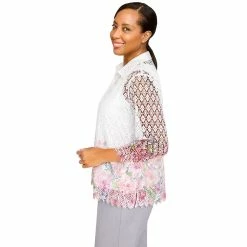 Plus Size Alfred Dunner Soft Spoken Floral Border Two-For-One Shirt 7 Plus Size Alfred Dunner Soft Spoken Floral Border Two-For-One Shirt -Alfred Dunner Shop 6007451 ALT3