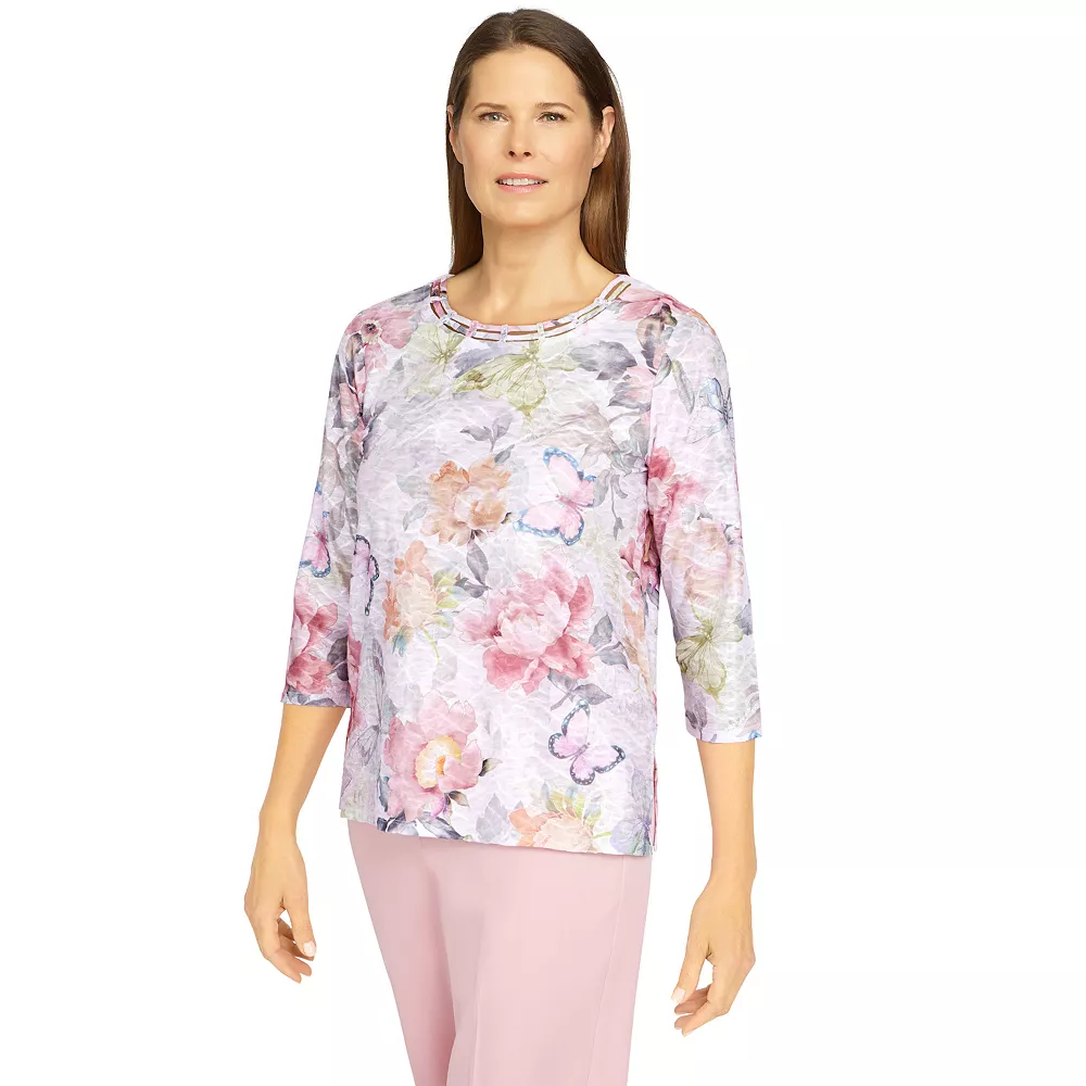 Plus Size Alfred Dunner Soft Spoken Pearl Collar Soft Knit Top 3 Plus Size Alfred Dunner Soft Spoken Pearl Collar Soft Knit Top - Image 3