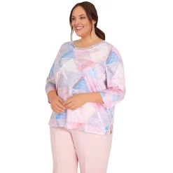 Plus Size Alfred Dunner Soft Spoken Stained Glass Knit Top -Alfred Dunner Shop 6007456 ALT2