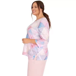 Plus Size Alfred Dunner Soft Spoken Stained Glass Knit Top -Alfred Dunner Shop 6007456 ALT3