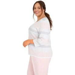 Plus Size Alfred Dunner Soft Spoken Biadere Textured Sweater -Alfred Dunner Shop 6007459 ALT3