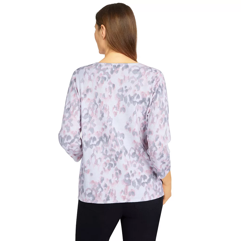 Plus Size Alfred Dunner Soft Spoken Shimmer Animal Print Sweater 2 Plus Size Alfred Dunner Soft Spoken Shimmer Animal Print Sweater - Image 2