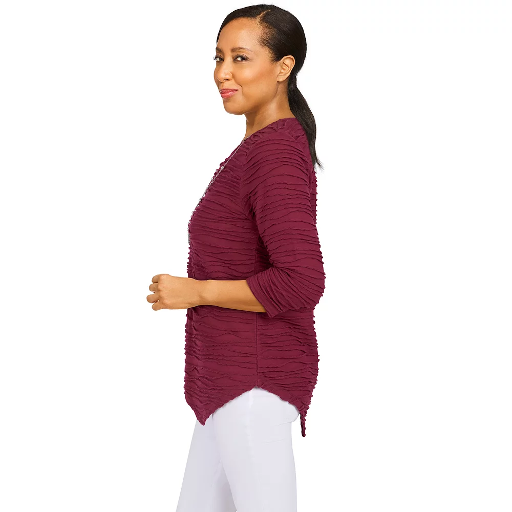 Women's Alfred Dunner Classics Solid Texture Top 9 Women's Alfred Dunner Classics Solid Texture Top - Image 9