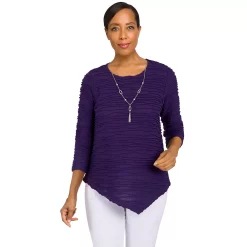 Women's Alfred Dunner Classics Solid Texture Top 15 Women's Alfred Dunner Classics Solid Texture Top -Alfred Dunner Shop 6009728 Aubergine