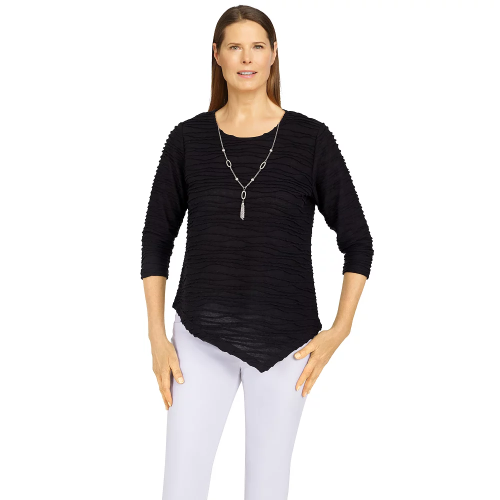 Women's Alfred Dunner Classics Solid Texture Top 1 Women's Alfred Dunner Classics Solid Texture Top