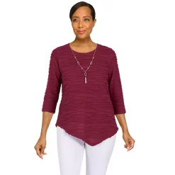 Women's Alfred Dunner Classics Solid Texture Top 13 Women's Alfred Dunner Classics Solid Texture Top -Alfred Dunner Shop 6009728 Claret