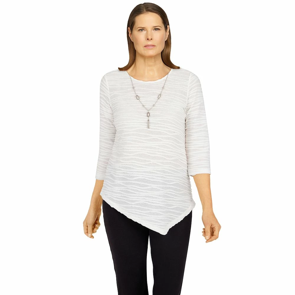 Women's Alfred Dunner Classics Solid Texture Top 3 Women's Alfred Dunner Classics Solid Texture Top - Image 3