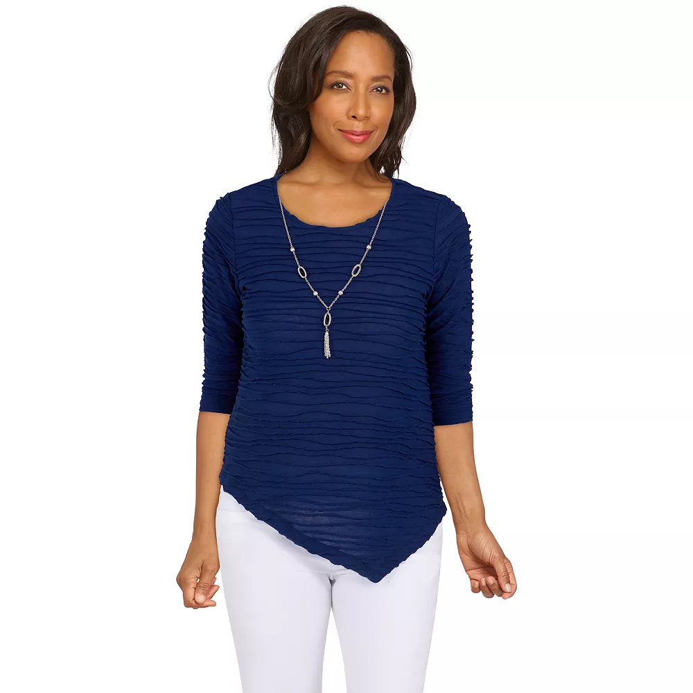 Women's Alfred Dunner Classics Solid Texture Top 2 Women's Alfred Dunner Classics Solid Texture Top - Image 2