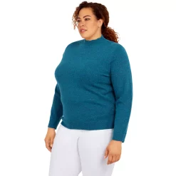 Plus Size Alfred Dunner Classics Cashmelon Mockneck Sweater -Alfred Dunner Shop 6009981 ALT2