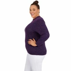 Plus Size Alfred Dunner Classics Cashmelon Mockneck Sweater -Alfred Dunner Shop 6009981 ALT3