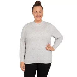 Plus Size Alfred Dunner Classics Cashmelon Mockneck Sweater