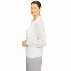 Plus Size Alfred Dunner Stonehenge Long Sleeve Pointelle Sweater 10 Plus Size Alfred Dunner Stonehenge Long Sleeve Pointelle Sweater -Alfred Dunner Shop 6010015 ALT3