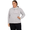Plus Size Alfred Dunner Stonehenge Long Sleeve Pointelle Sweater