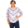 Plus Size Alfred Dunner Peace of Mind Chevron Knit Top