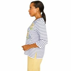 Women's Alfred Dunner Bright Idea Splitneck Sunflower Top -Alfred Dunner Shop 6046945 ALT3