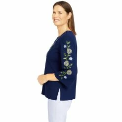 Women's Alfred Dunner Bright Idea Embroidered Sleeve Top 7 Women's Alfred Dunner Bright Idea Embroidered Sleeve Top -Alfred Dunner Shop 6046948 ALT3