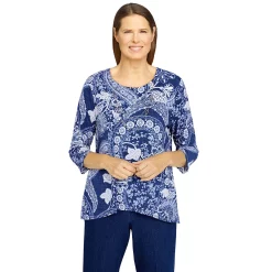 Women's Alfred Dunner Bright Idea Paisley Floral Knit Top