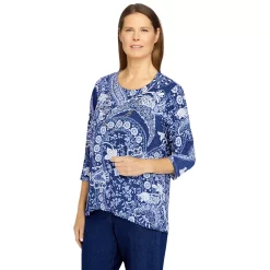 Women's Alfred Dunner Bright Idea Paisley Floral Knit Top -Alfred Dunner Shop 6046950 ALT2