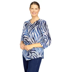 Women's Alfred Dunner Bright Idea Asymmetric Hem Burnout Tiger Print Top 6 Women's Alfred Dunner Bright Idea Asymmetric Hem Burnout Tiger Print Top -Alfred Dunner Shop 6046954 ALT2