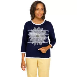Women's Alfred Dunner Bright Idea Sunflower Sweater