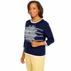 Women's Alfred Dunner Bright Idea Sunflower Sweater -Alfred Dunner Shop 6046957 ALT2