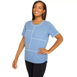 Women's Alfred Dunner Peace of Mind Peaceful Embroidered Blocks Top -Alfred Dunner Shop 6046966 ALT2