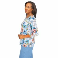Women's Alfred Dunner Peace of Mind Windowpane Floral Knit Top -Alfred Dunner Shop 6046976 ALT3