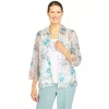 Plus Size Alfred Dunner Lady Like Lace Floral Trellis Top