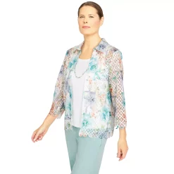 Plus Size Alfred Dunner Lady Like Lace Floral Trellis Top -Alfred Dunner Shop 6055036 ALT2