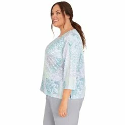 Plus Size Alfred Dunner Lady Like Scroll Patchwork Knit Top -Alfred Dunner Shop 6055043 ALT3