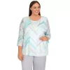 Plus Size Alfred Dunner Lady Like Chevron Lace Knit Top